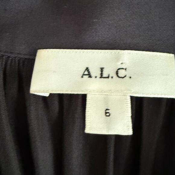 A.L.C. | Black Paulina Top Oversized Cuff Popover Shirt Blouse | Size 6 Boho - Picture 4 of 7